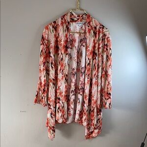 Southern Lady Floral Cardigan - Red and Cream